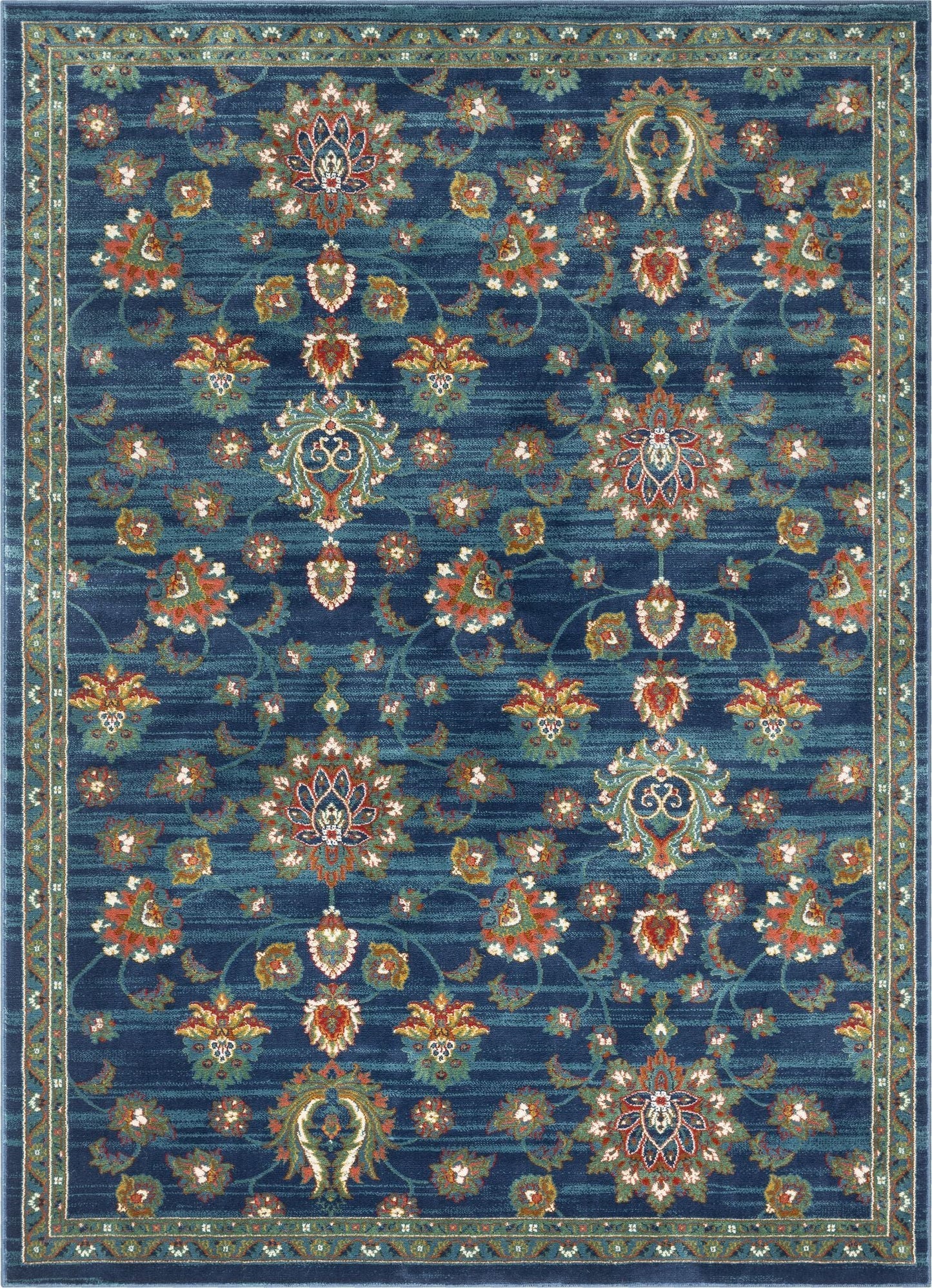 Arya Blue Traditional Oriental Distressed Rug TU-74