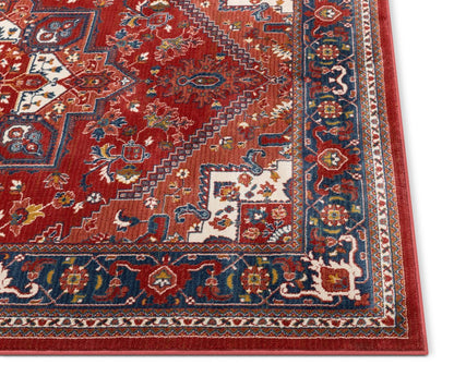 Jackie Crimson Traditional Medallion Tribal Rug TU-90