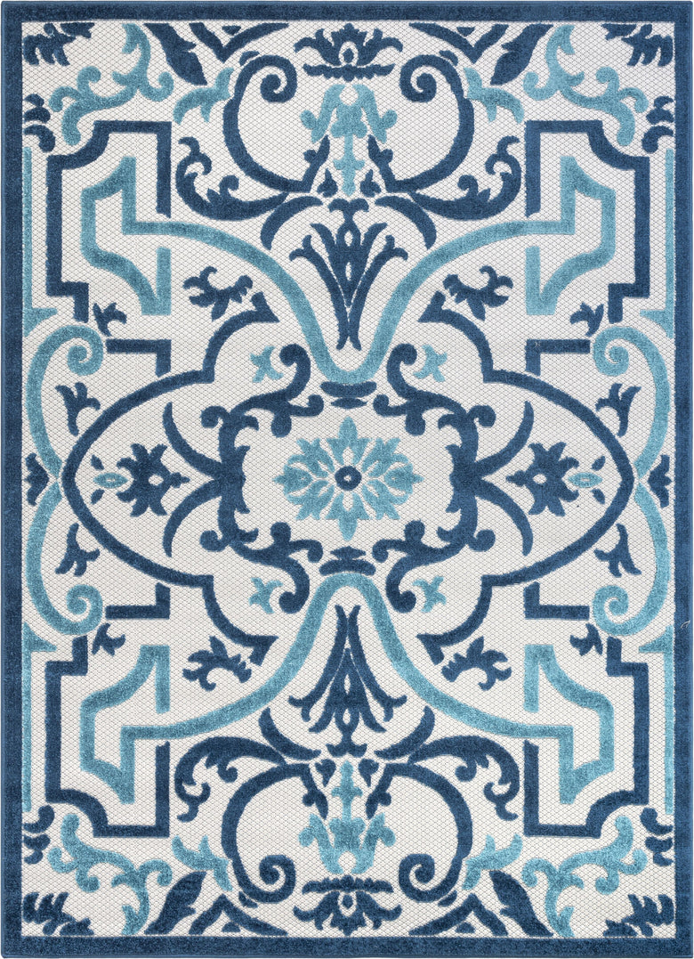 Toma Blue Victorian Geometric Rug VAL-34