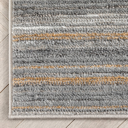 Giselle Modern Abstract Striped Grey Rust Rug VER-110