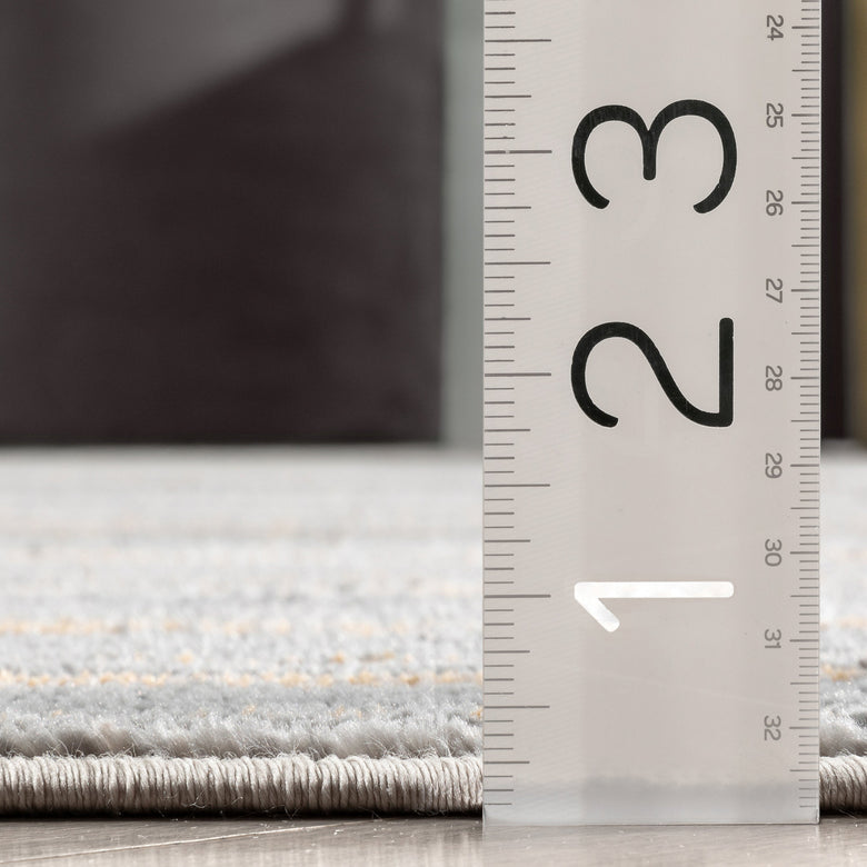 Giselle Modern Abstract Striped Grey Rust Rug VER-110