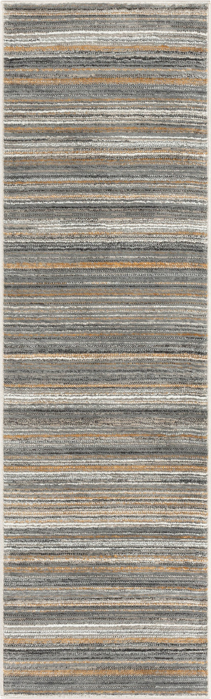 Giselle Modern Abstract Striped Grey Rust Rug VER-110