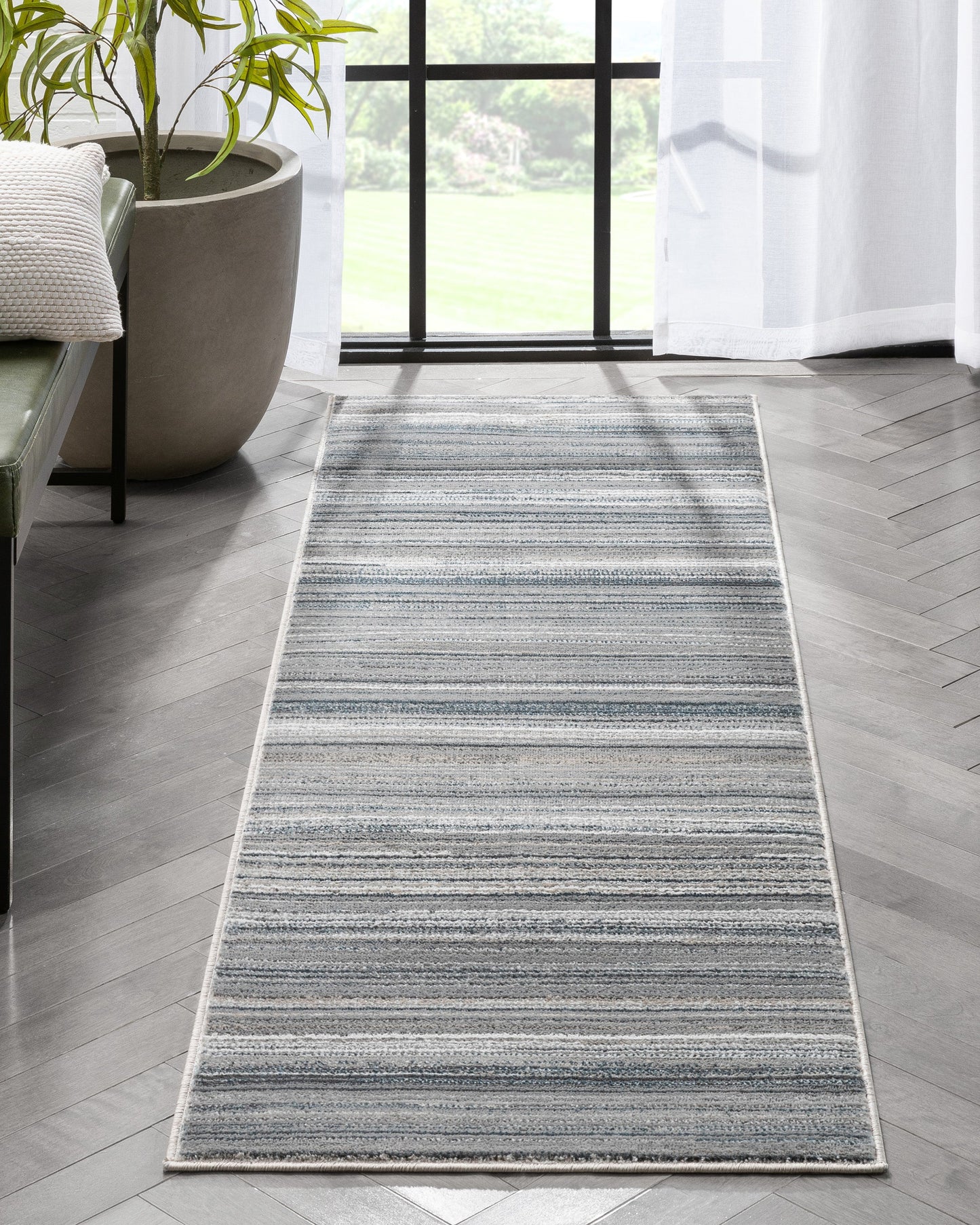 Giselle Modern Abstract Striped Grey Rug VER-117