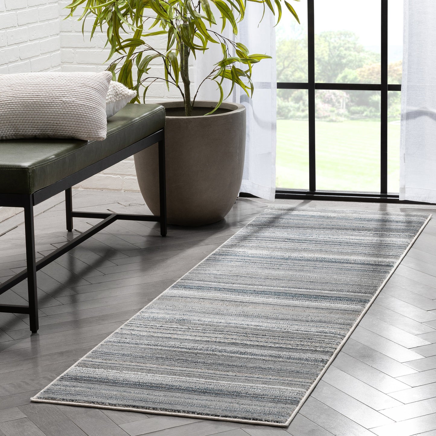 Giselle Modern Abstract Striped Grey Rug VER-117