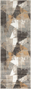 Kye Modern Abstract Geometric Grey Rust Rug VER-120