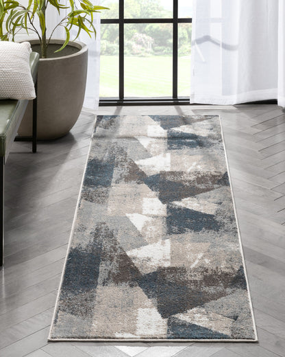 Kye Modern Abstract Geometric Grey Rug VER-127