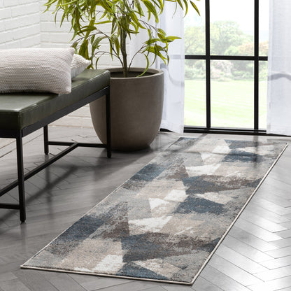 Kye Modern Abstract Geometric Grey Rug VER-127