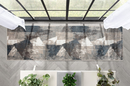 Kye Modern Abstract Geometric Grey Rug VER-127