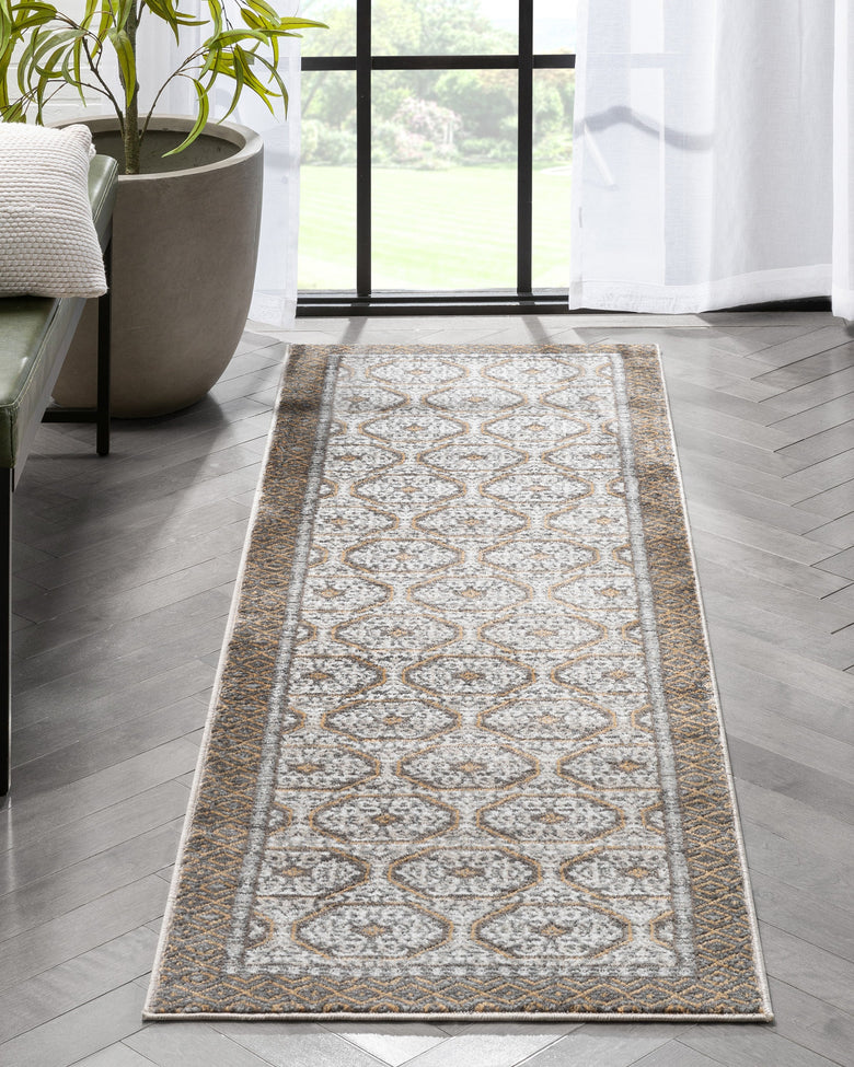 Rhea Moroccan Lattice Trellis Grey Rug VER-37