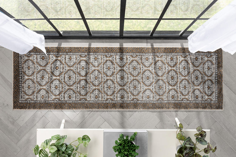 Rhea Moroccan Lattice Trellis Grey Rug VER-37