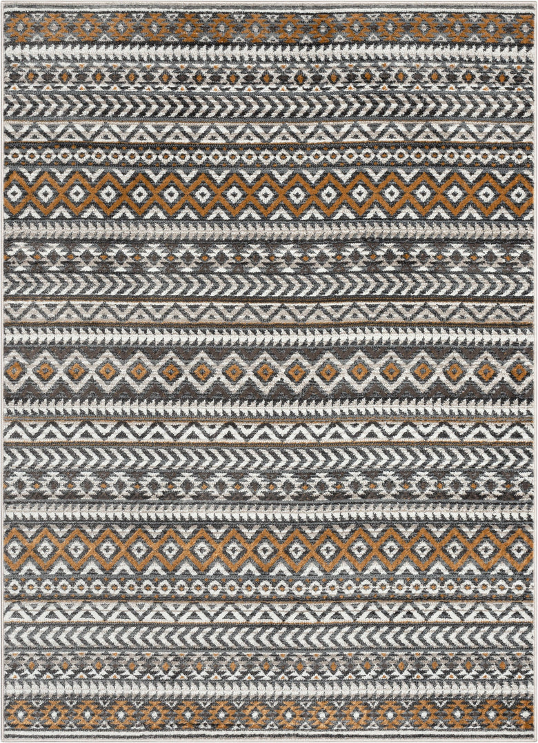 Sahil Moroccan Tribal Stripes Grey Rug VER-47