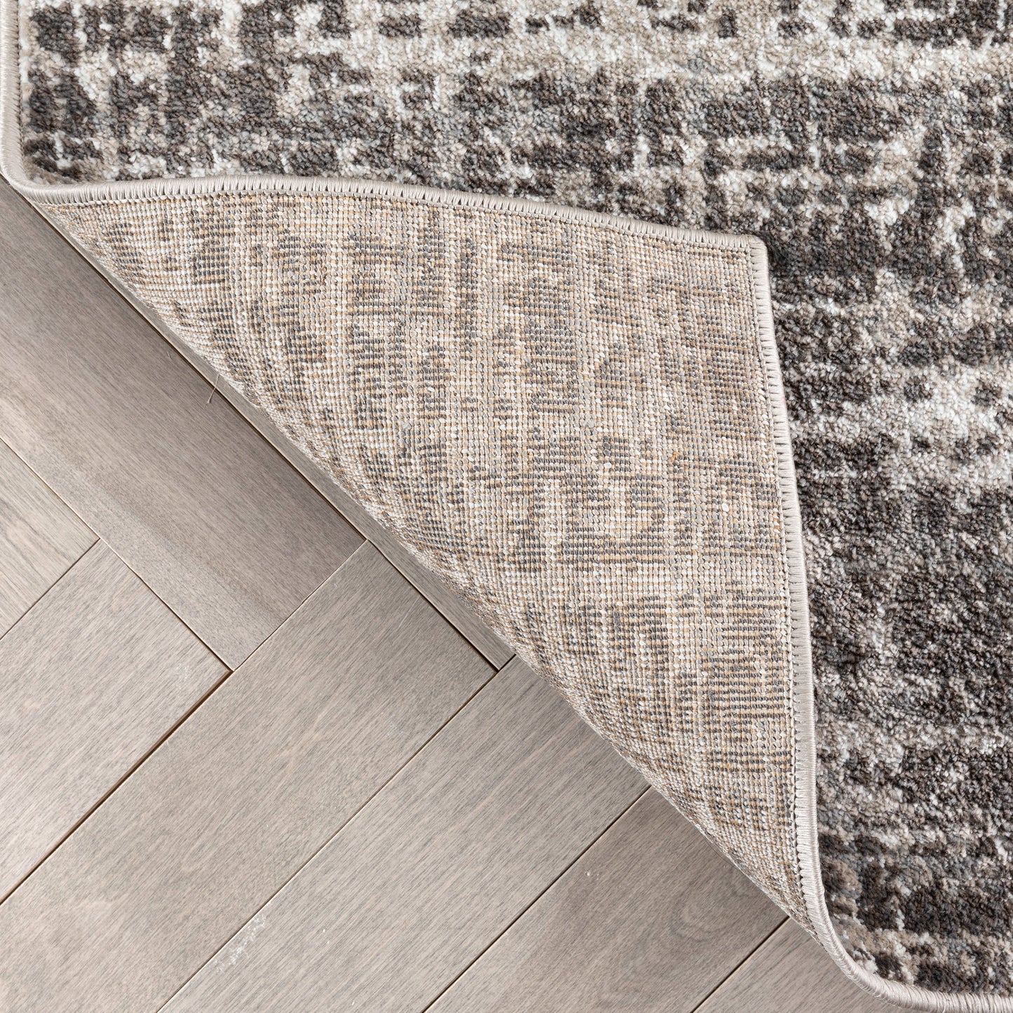 Zia Modern Abstract Striation Grey Rug VER-57