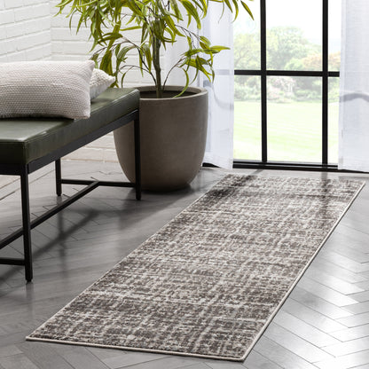 Zia Modern Abstract Striation Grey Rug VER-57