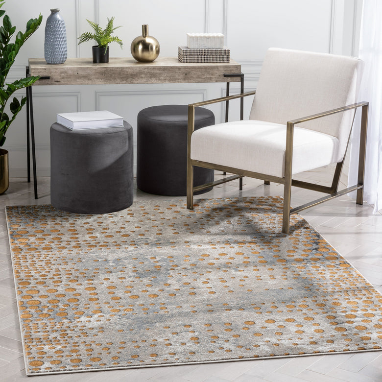Elyse Modern Abstract Dots Grey Rug VER-67