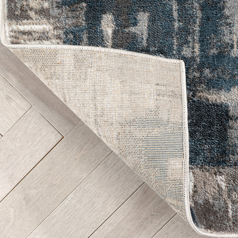 Lilith Modern Abstract Grey Blue Rug VER-94
