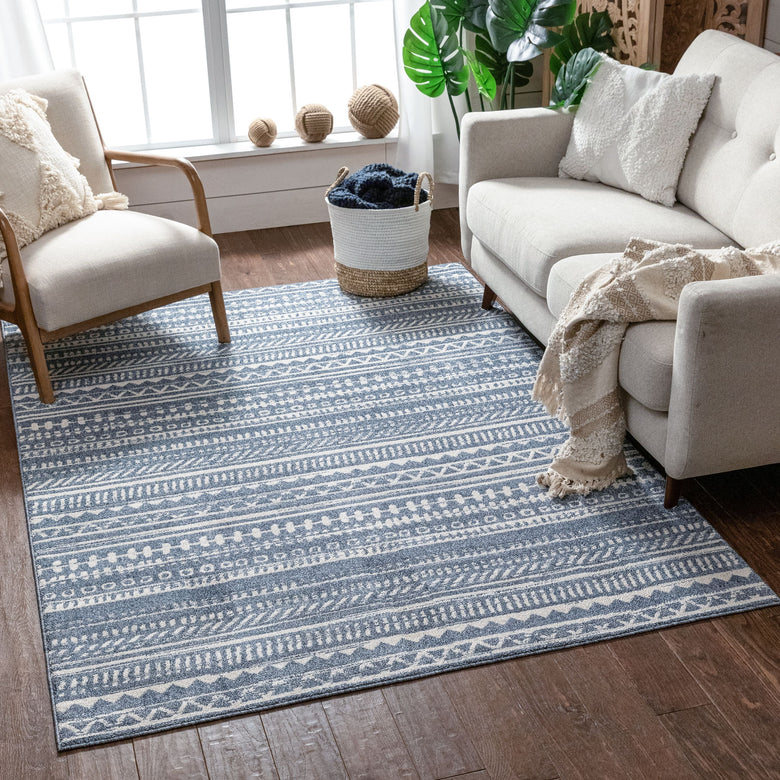 Easton Blue Modern Geometric Rug VR-16