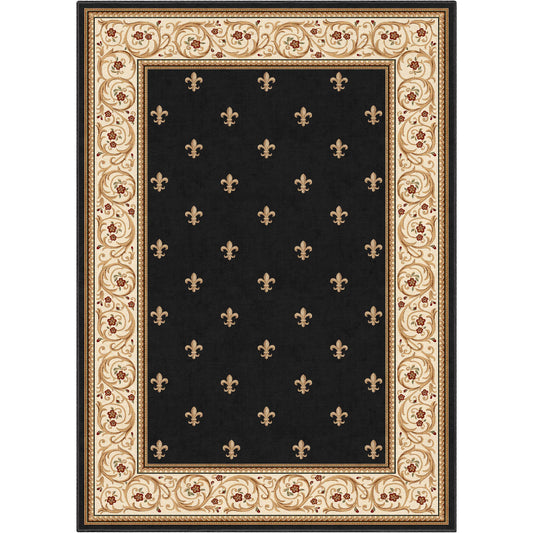 Apollo Fleur De Lis Black Rug W-FDL-01A