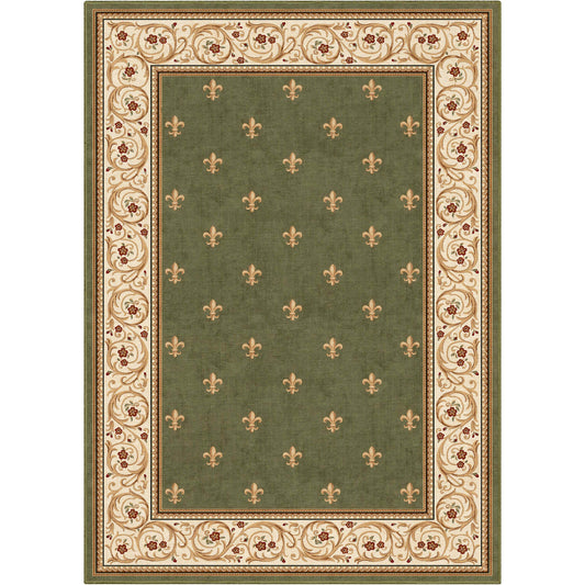 Apollo Fleur De Lis Green Rug W-FDL-01E