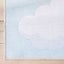 Cloud 9 Modern Light Blue Flat-Weave Washable Kids Rug W-KD-07F