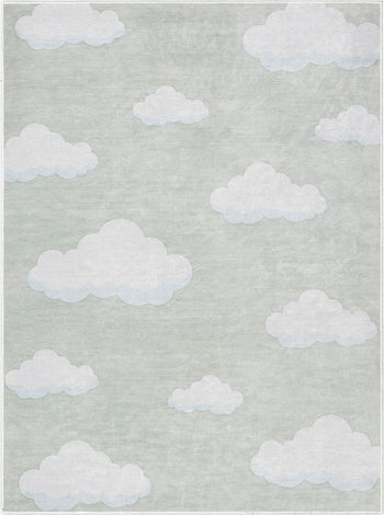 Cloud 9 Modern Brown Flat-Weave Washable Kids Rug W-KD-07H