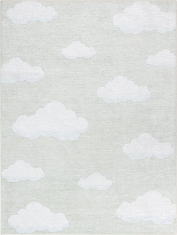 Cloud 9 Modern Linen Flat-Weave Washable Kids Rug W-KD-07I