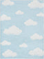 Cloud 9 Modern Blue Flat-Weave Washable Kids Rug W-KD-07J