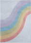 Rainbow Modern Multi Color Flat-Weave Washable Area Rug W-KD-11A