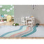 Curved Rainbow Modern Multi Color Green Flat-Weave Washable Area Rug W-KD-12D