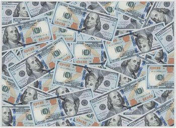 New Hundred Dollar Bill Stacked Green Blue Flat-Weave Washable Area Rug W-MN-01A