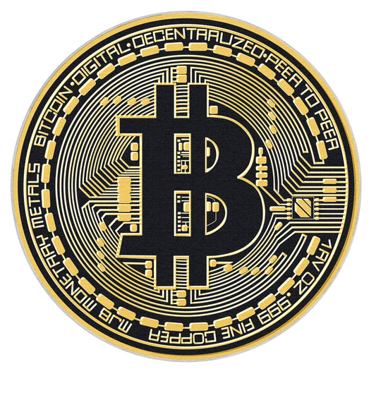 Money Bitcoin Black Gold Rug W-MN-06A