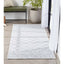 Anastasia Moroccan Trellis Pattern Ivory Grey Flat-Weave Washable Area Rug W-MR-01A