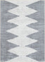 Bree Moroccan Diamond Stripes Ivory Grey Flat-Weave Washable Area Rug W-MR-03A