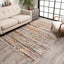 Twilight Abstract Distressed Red-Rust Grey Flatweave High-Low Rug WIL-22