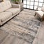 Twilight Abstract Distressed Beige Grey Flatweave High-Low Rug WIL-27