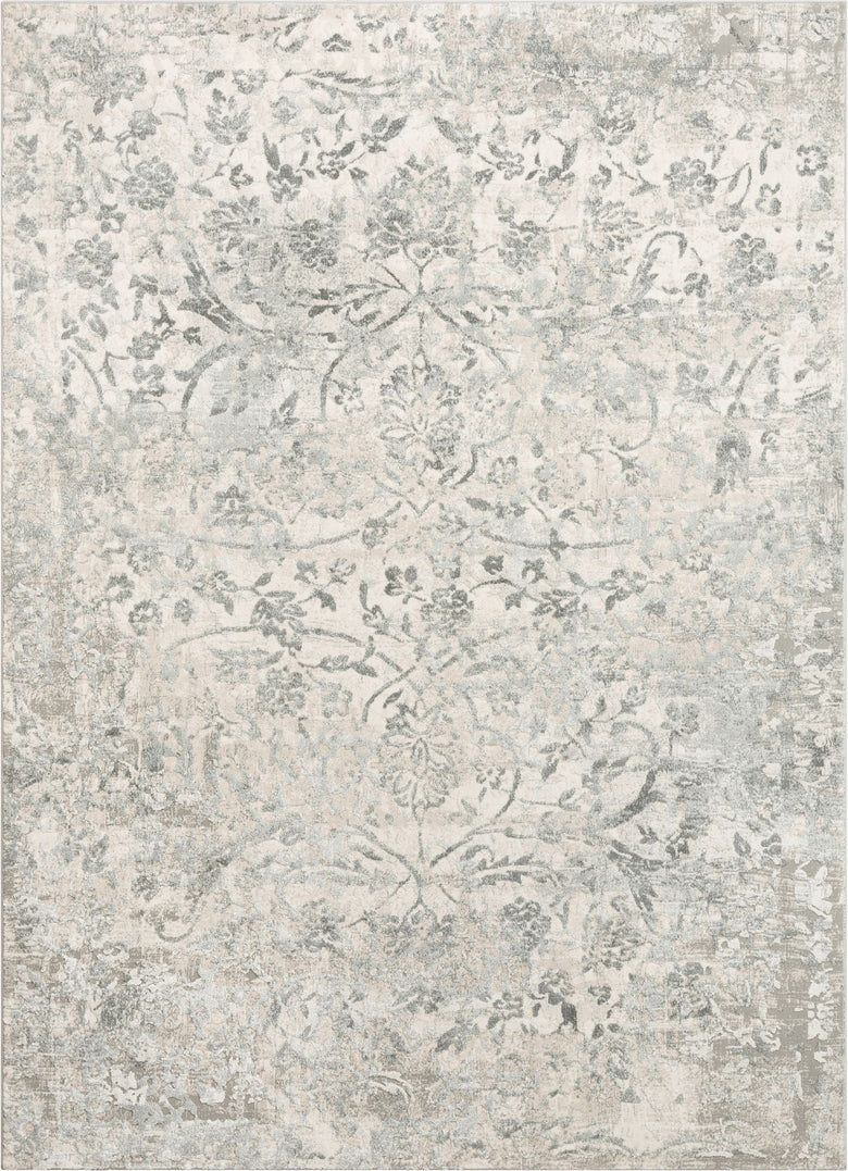 Campbell Grey Vintage Persian Floral High-Low Rug WN-57