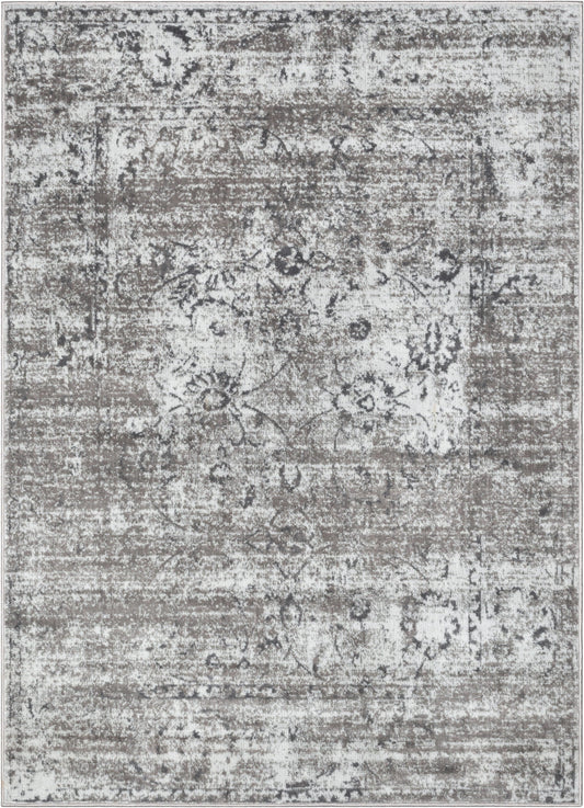 Thiva Vintage Oriental Floral Pattern Ivory Rug ZAZ-12