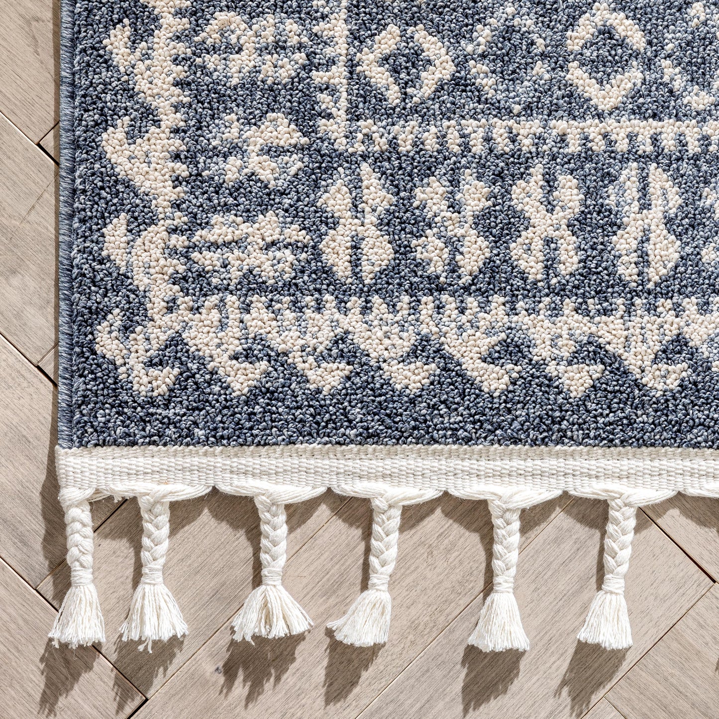 Callista Tribal Trellis Pattern Blue Kilim-Style RugLDL-204