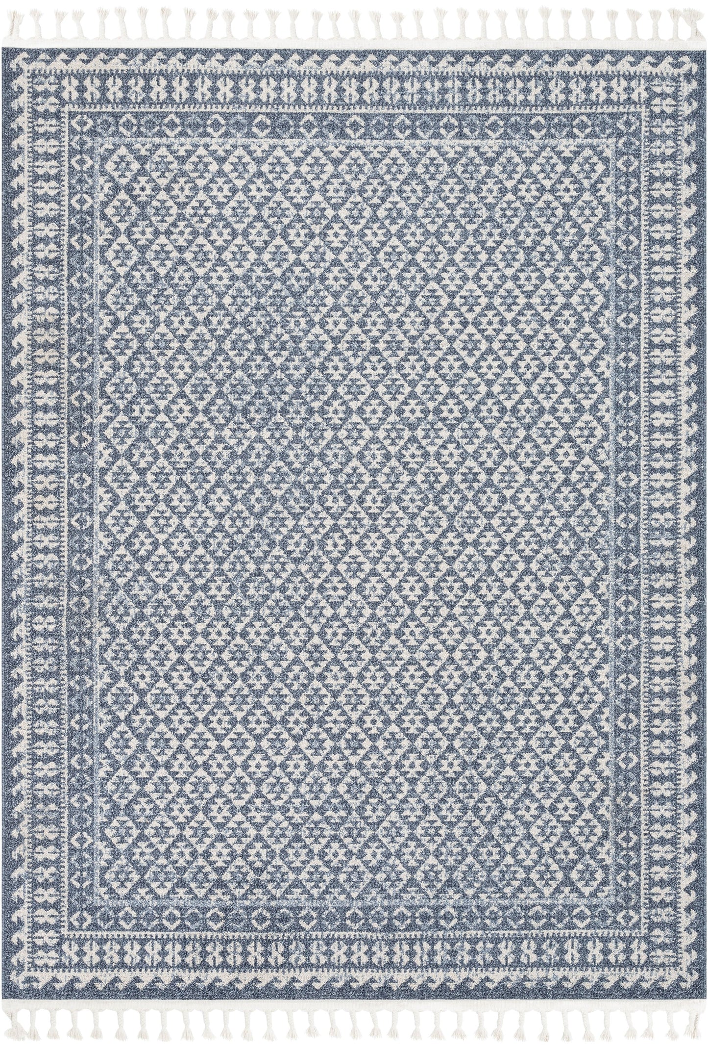 Callista Tribal Trellis Pattern Blue Kilim-Style RugLDL-204