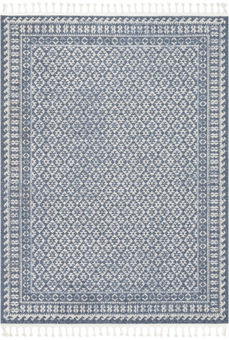 Callista Tribal Trellis Pattern Blue Kilim-Style RugLDL-204