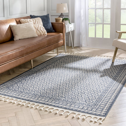 Callista Tribal Trellis Pattern Blue Kilim-Style RugLDL-204