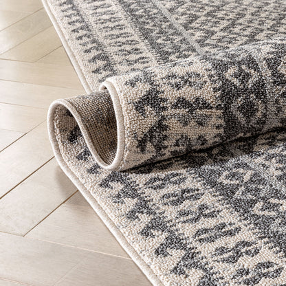 Callista Tribal Trellis Pattern Grey Kilim-Style RugLDL-207