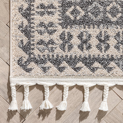 Callista Tribal Trellis Pattern Grey Kilim-Style RugLDL-207