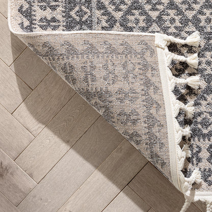 Callista Tribal Trellis Pattern Grey Kilim-Style RugLDL-207