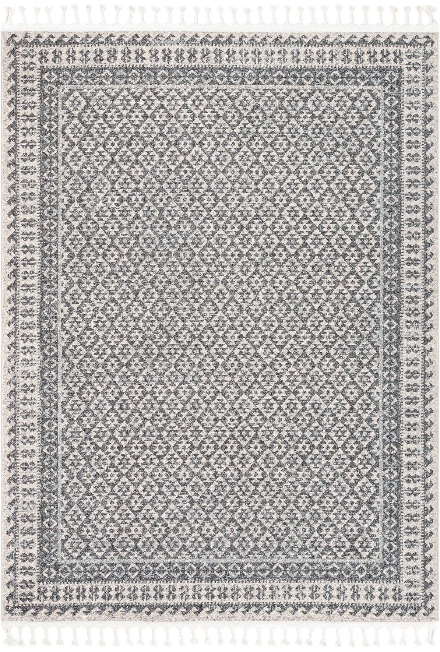 Callista Tribal Trellis Pattern Grey Kilim-Style RugLDL-207