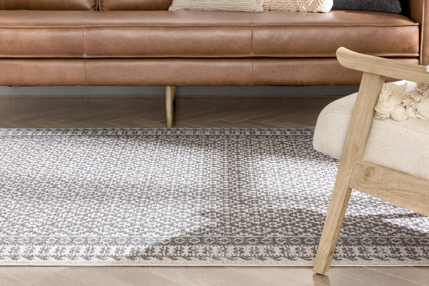 Callista Tribal Trellis Pattern Grey Kilim-Style RugLDL-207